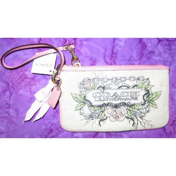 Coach 2009 Tattoo Glitter Tote, Fold Over Clutch and Wristlet Set Lurex Leather - Picture 10 of 16